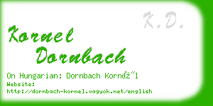 kornel dornbach business card